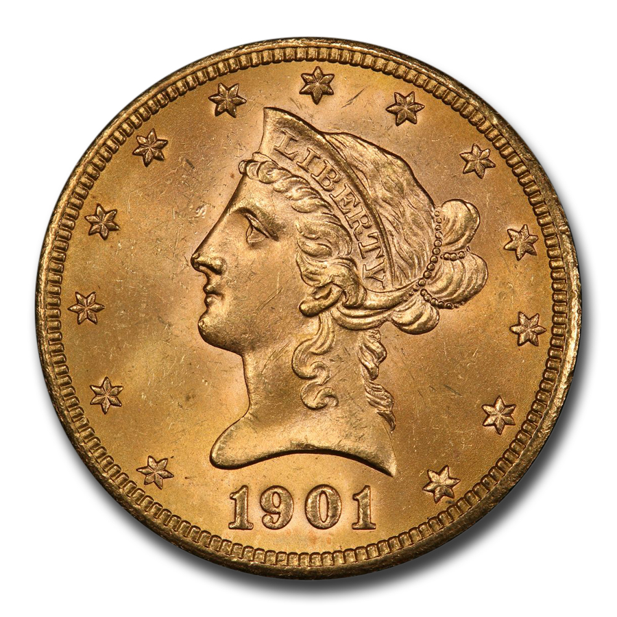 Buy 1901-S $10 Liberty Gold Eagle MS-64+ PCGS CAC