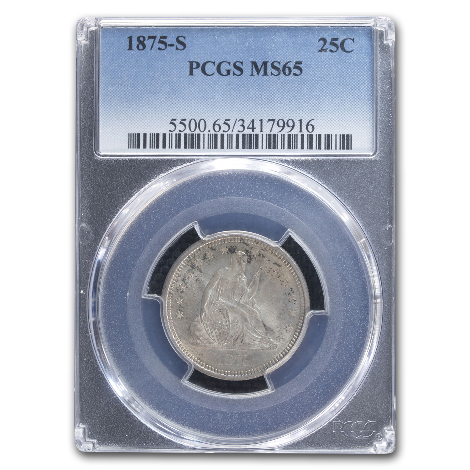 Buy 1875-S Liberty Seated Quarter MS-65 PCGS