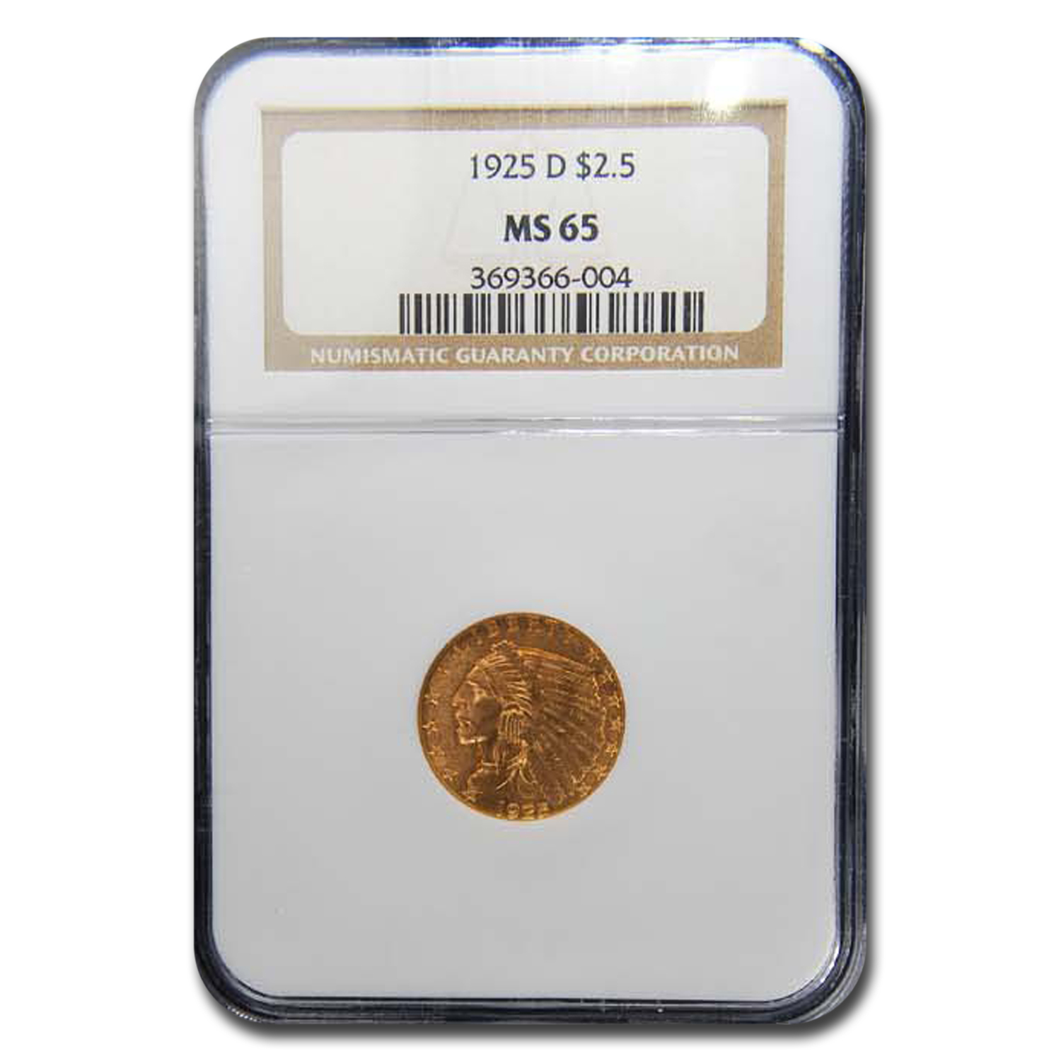 Buy 1925-D $2.50 Indian Gold Quarter Eagle MS-65 NGC