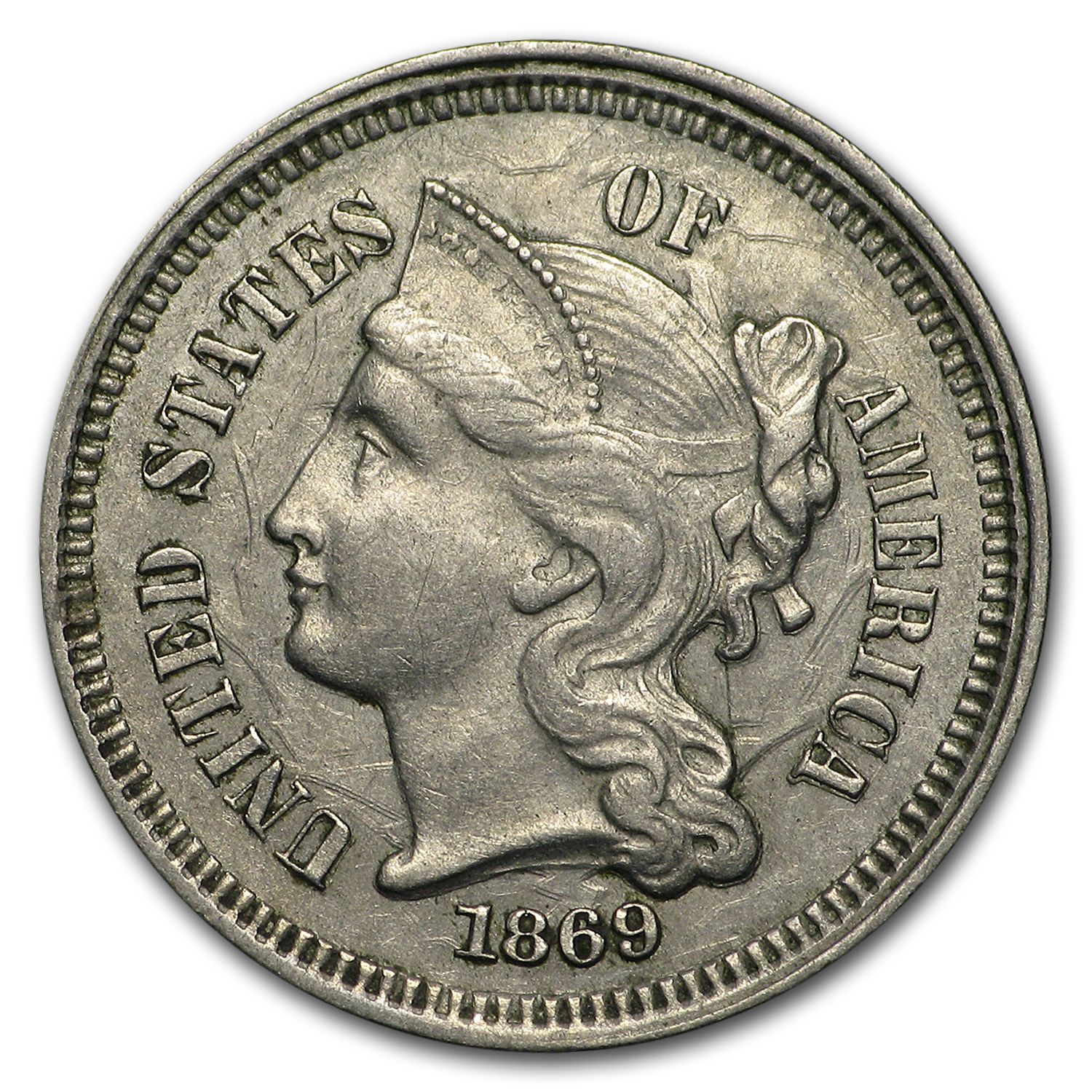 Buy 1869 3 Cent Nickel XF