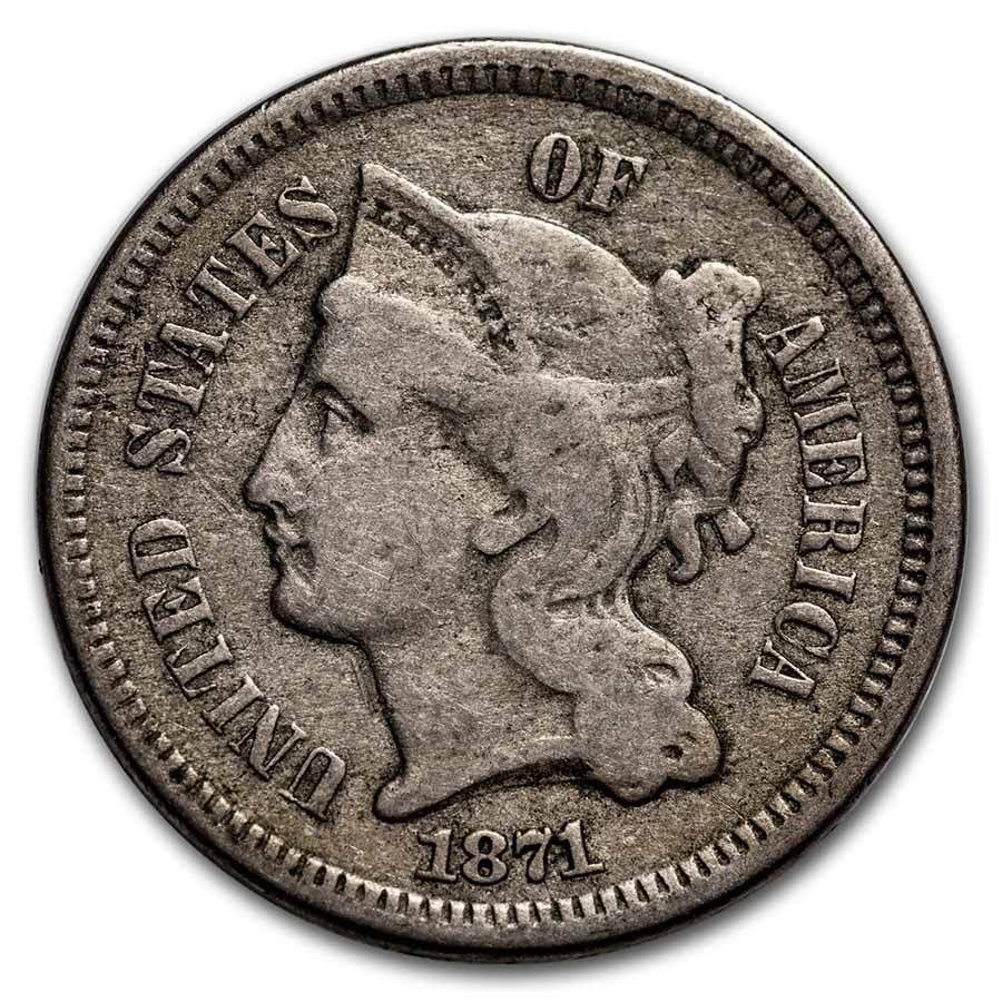 Buy 1871 3 Cent Nickel Fine