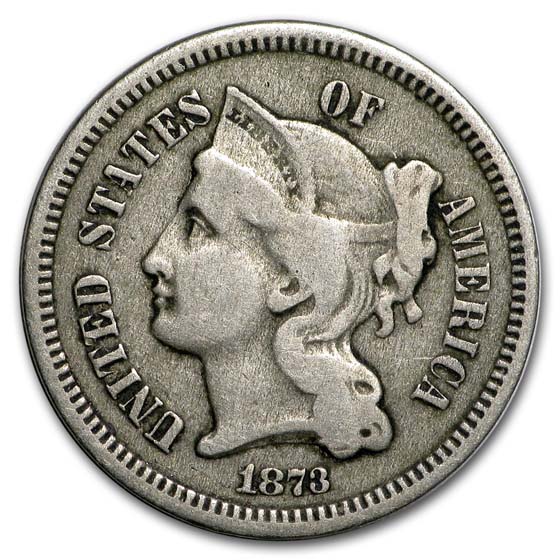 Buy 1873 3 Cent Nickel Closed 3 Fine - Click Image to Close