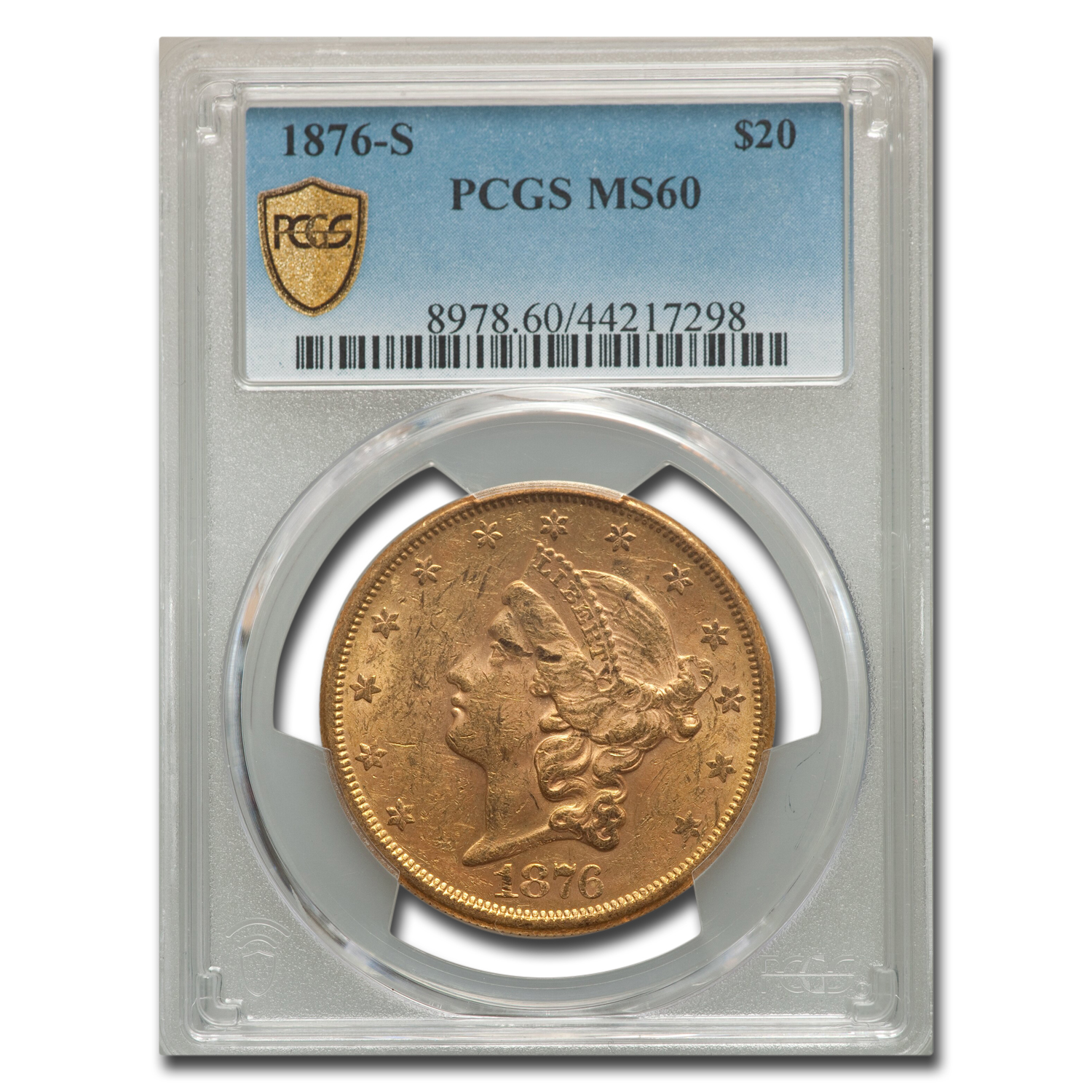 Buy 1876-S $20 Liberty Gold Double Eagle MS-60 PCGS