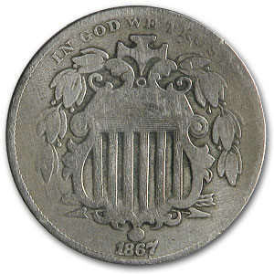 Buy 1867 Shield Nickel w/o Rays VG