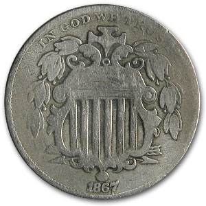 Buy 1867 Shield Nickel w/o Rays VG