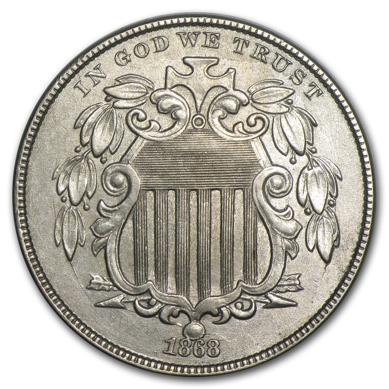 Buy 1868 Shield Nickel AU