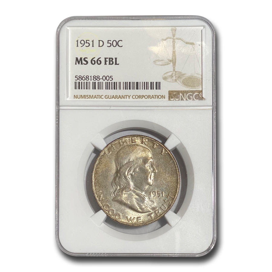 Buy 1951-D Franklin Half Dollar MS-66 NGC (FBL)