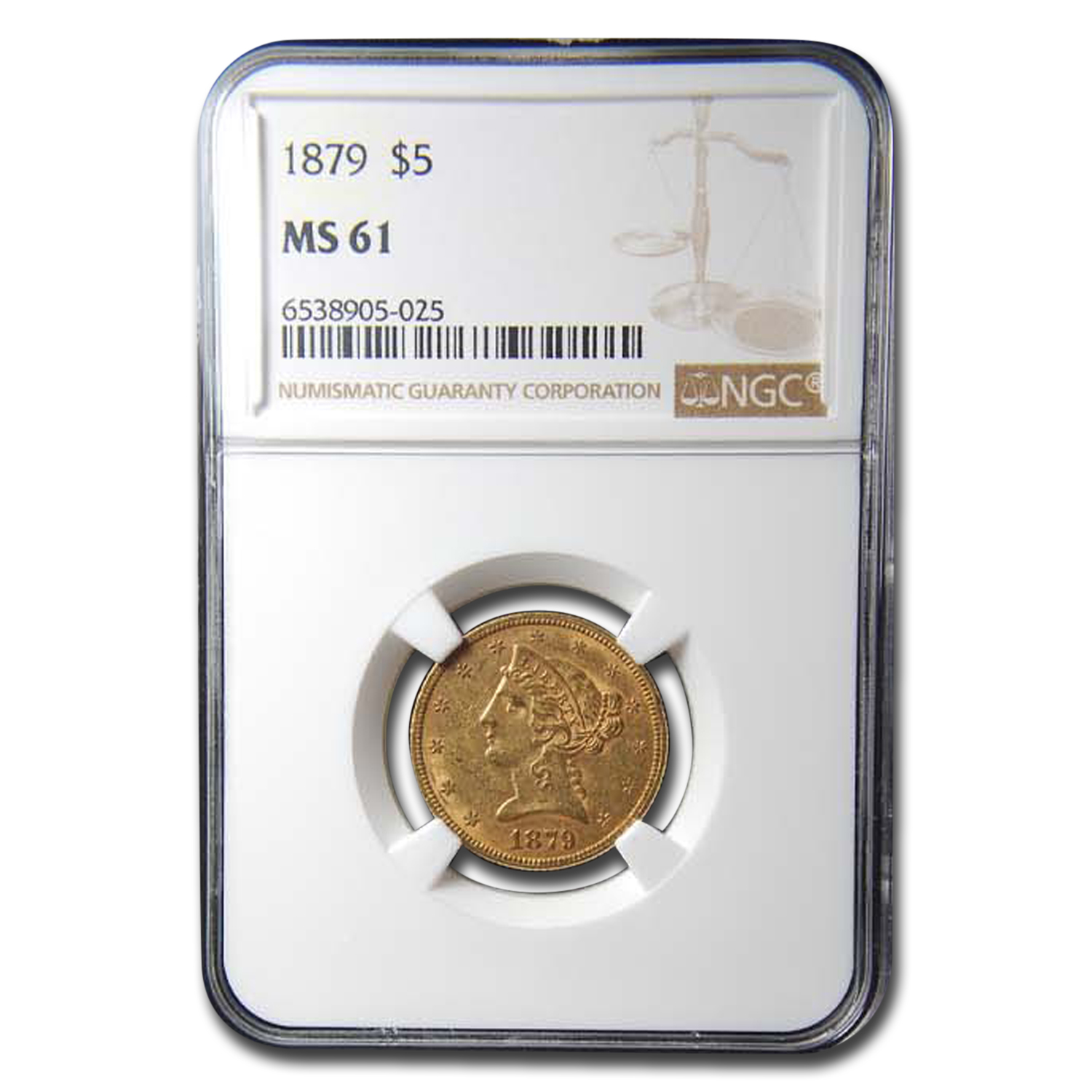 Buy 1879 $5 Liberty Gold Half Eagle MS-61 NGC