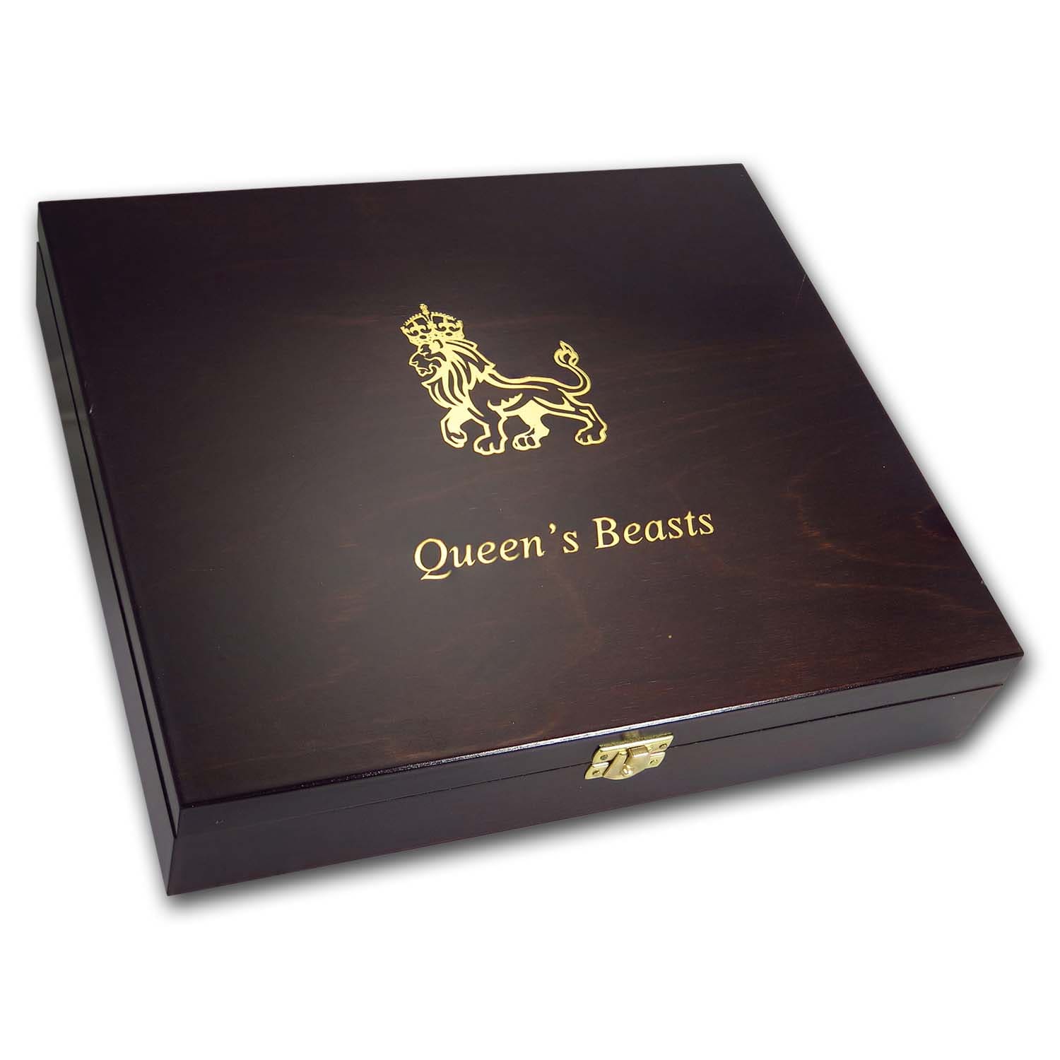 Buy Wooden Presentation Box - GB 10 oz Silver Queen's Beasts Series - Click Image to Close