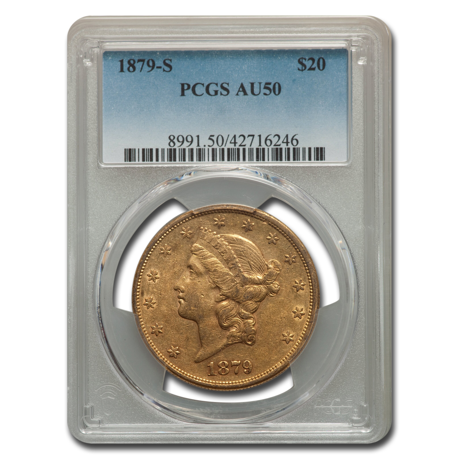 Buy 1879-S $20 Liberty Gold Double Eagle AU-50 PCGS