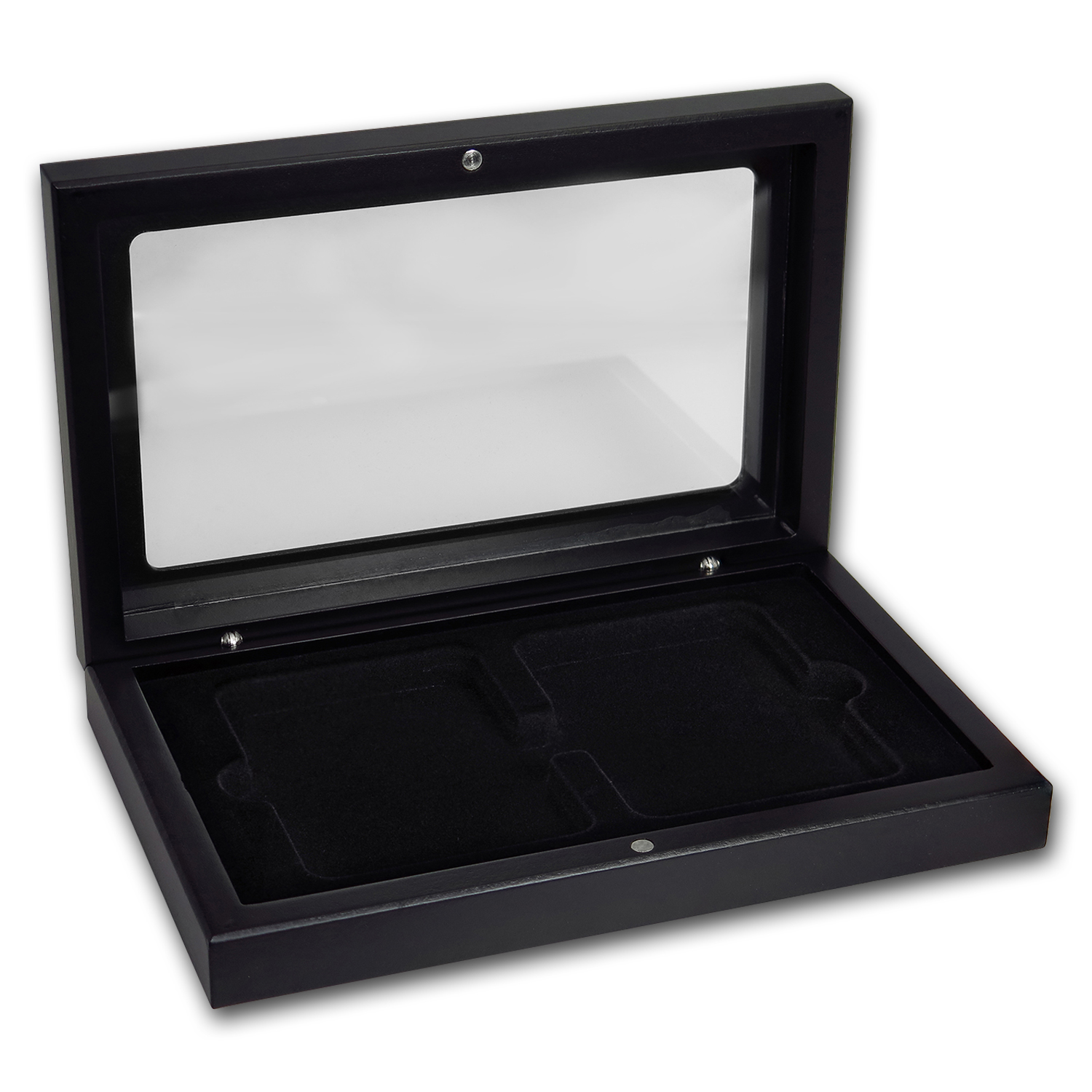 Buy Black Wooden Glass-Top Slab Storage Box - Two Slab