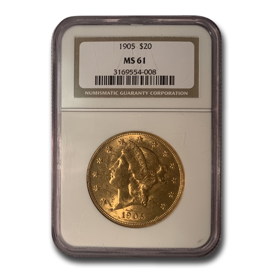 Buy 1905 $20 Liberty Gold Double Eagle MS-61 NGC