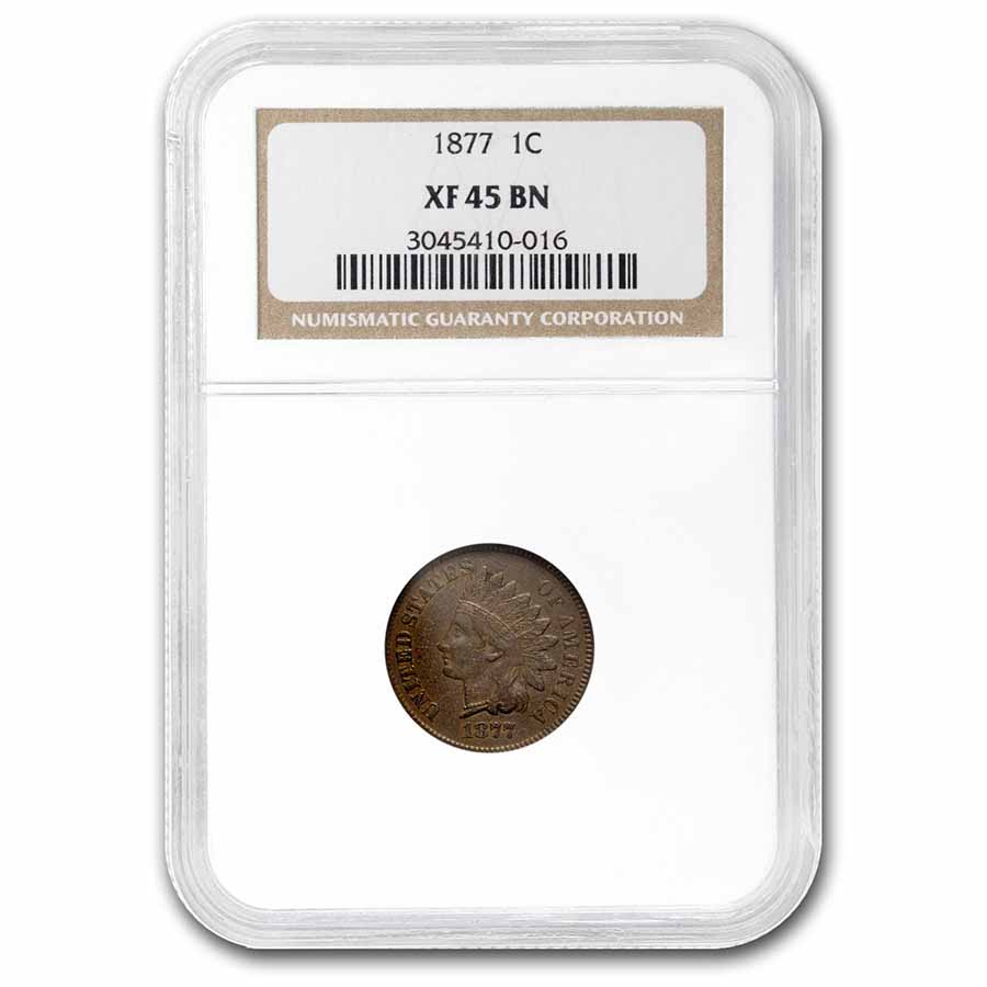Buy 1877 Indian Head Cent XF-45 NGC (Brown)
