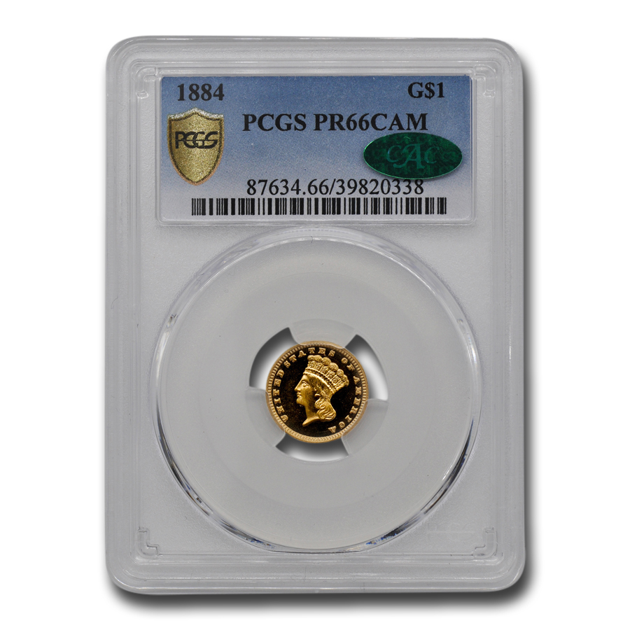 Buy 1884 $1 Indian Head Gold Dollar PR-66 Cameo PCGS CAC