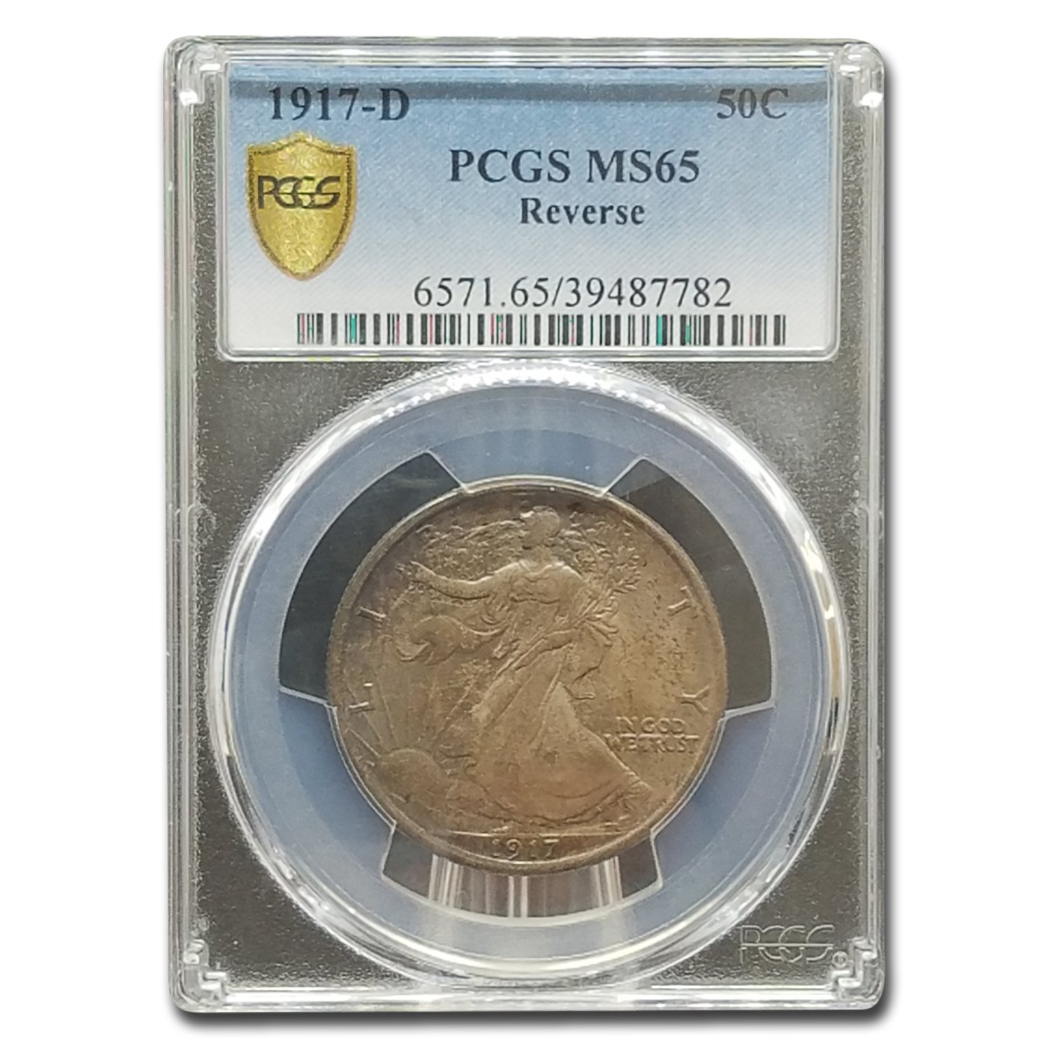 Buy 1917-D Reverse Walking Liberty Half Dollar MS-65 PCGS