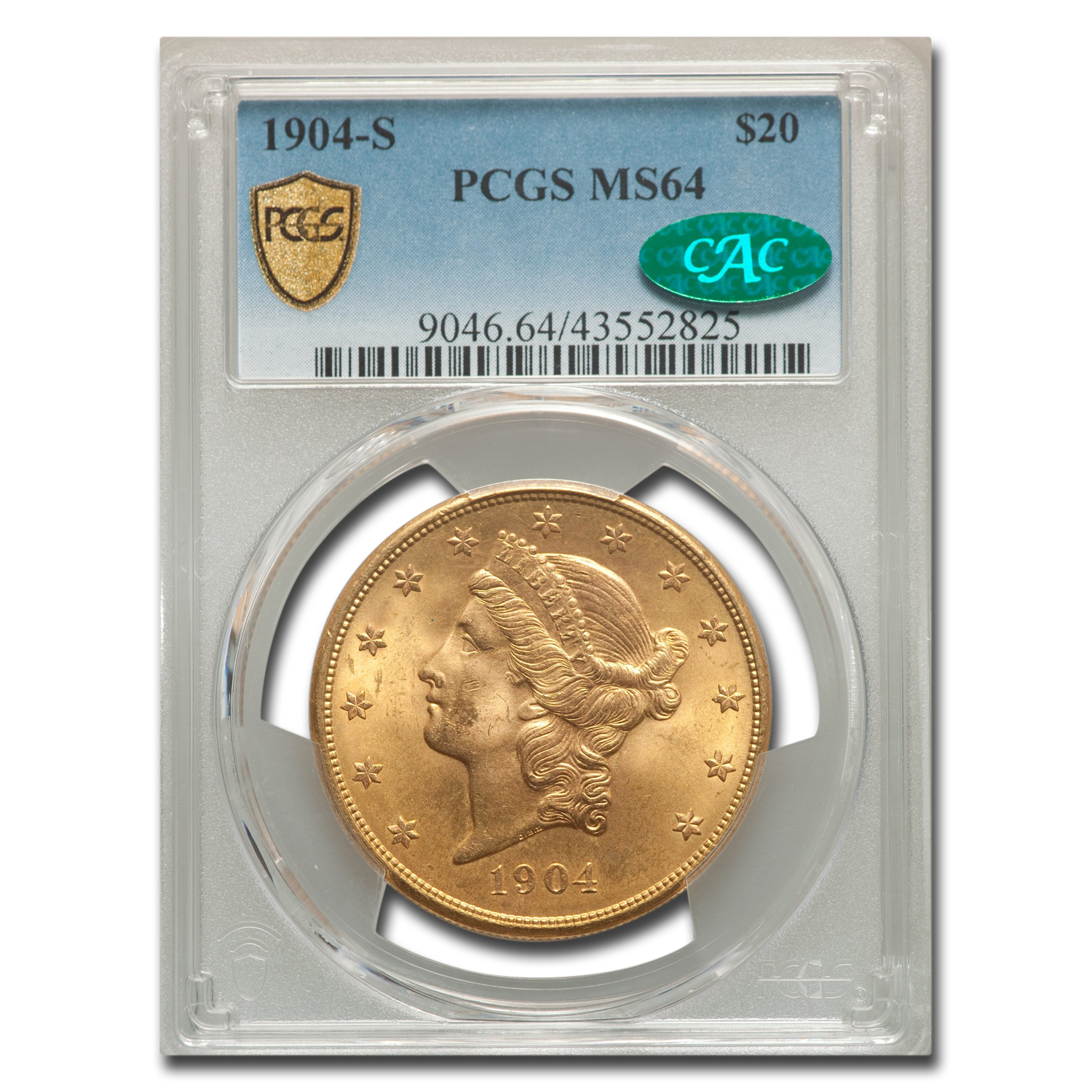 Buy 1904-S $20 Liberty Gold Double Eagle MS-64 PCGS CAC