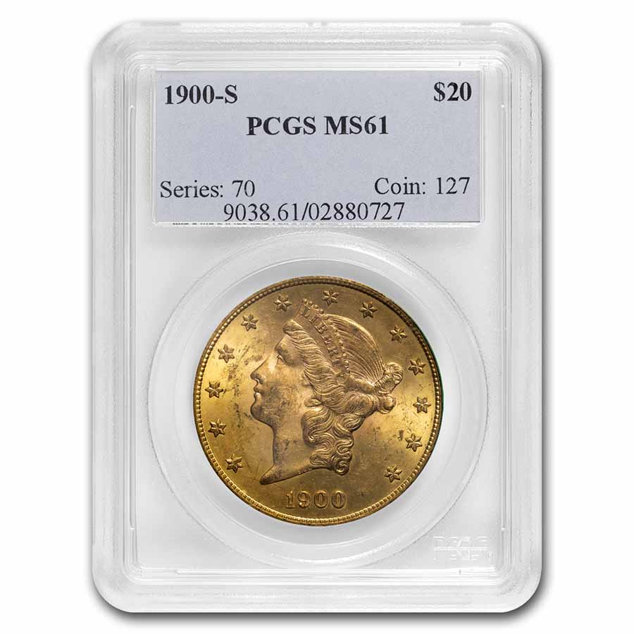 Buy 1900-S $20 Liberty Gold Double Eagle MS-61 PCGS
