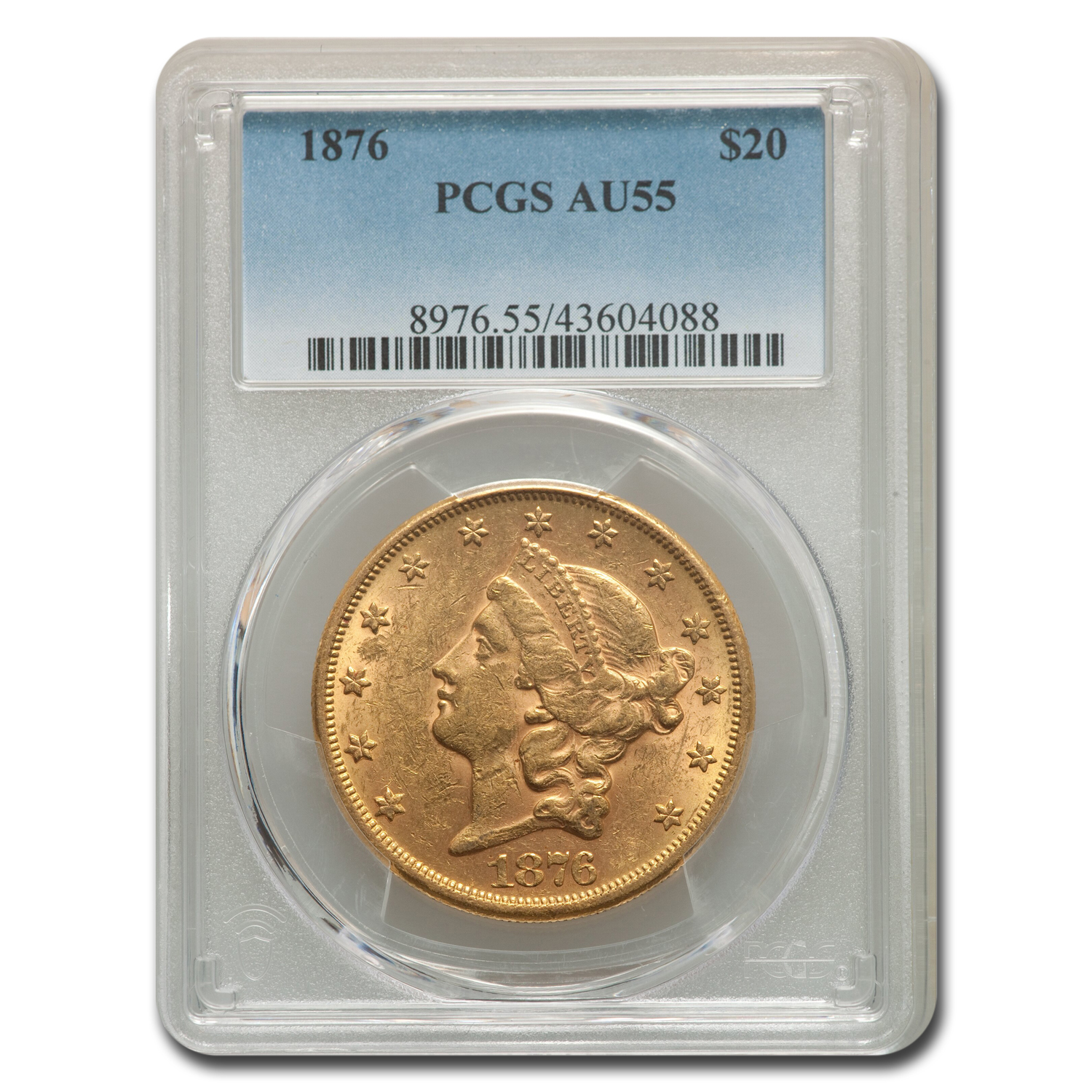 Buy 1876 $20 Liberty Gold Double Eagle AU-55 PCGS