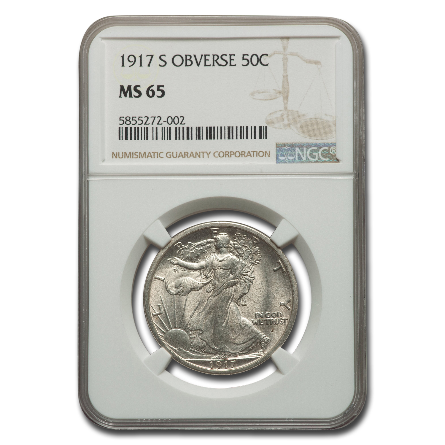 Buy 1917-S Obverse Walking Liberty Half Dollar MS-65 NGC