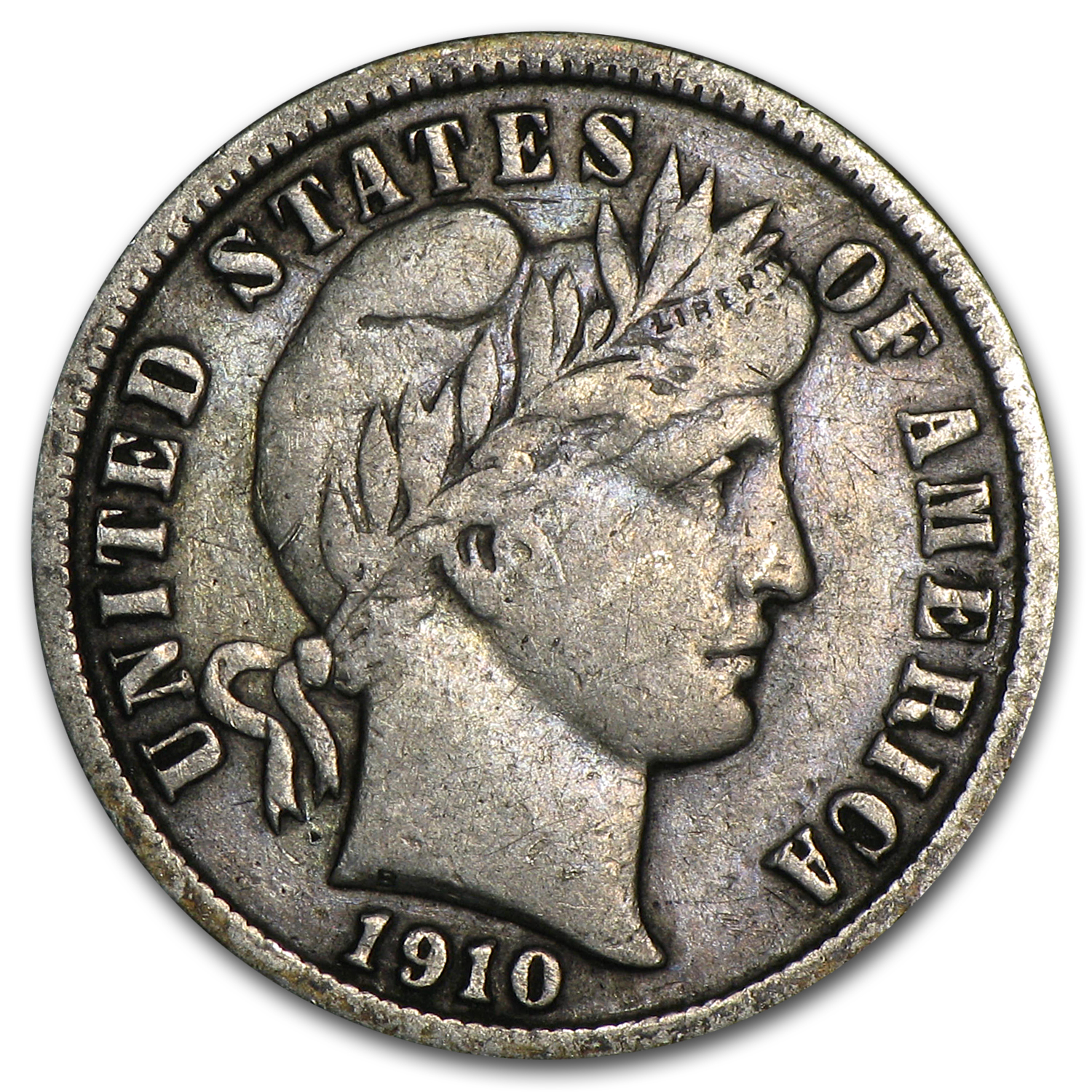 Buy 1910-S Barber Dime VF