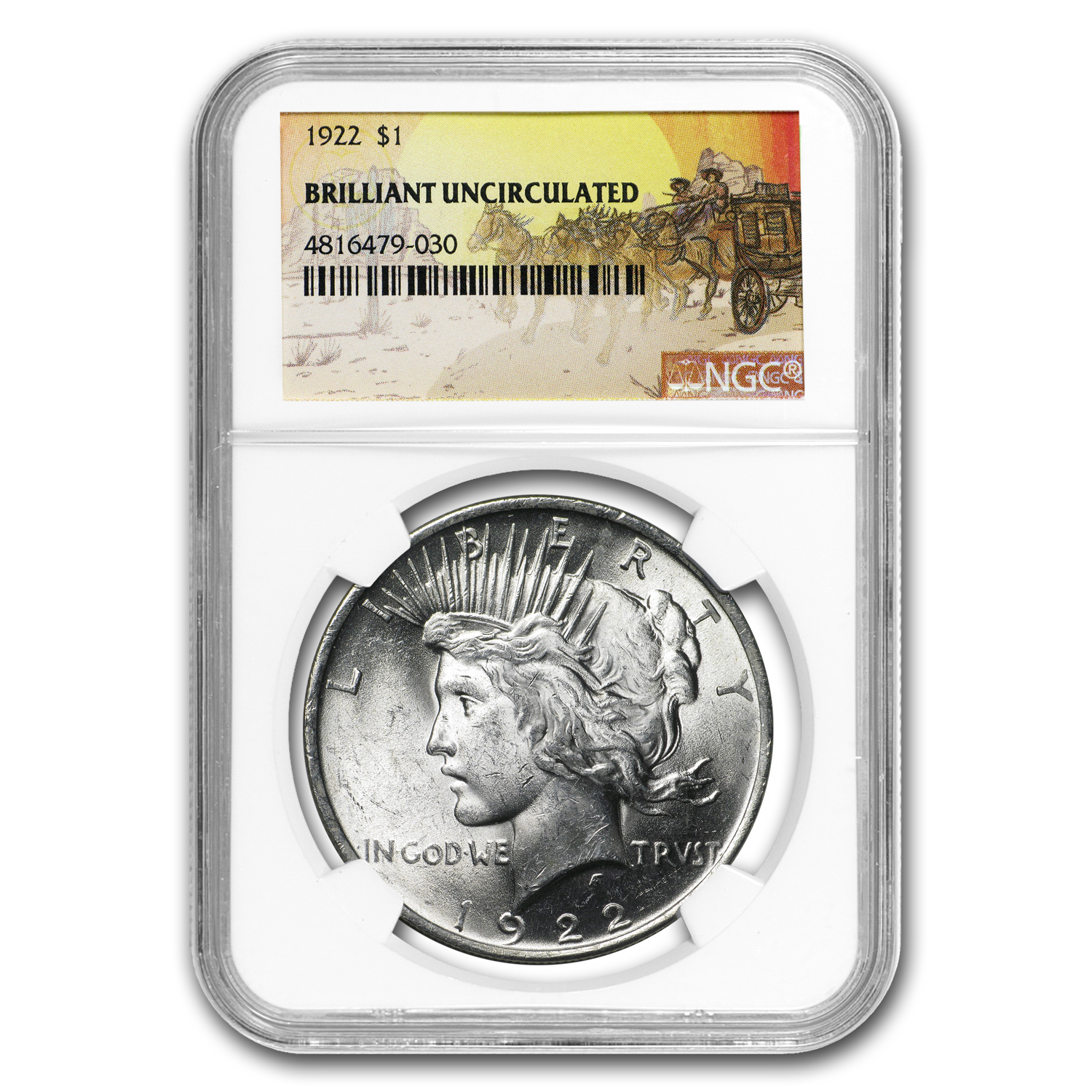 Buy 1922 Stage Coach Peace Dollar BU NGC