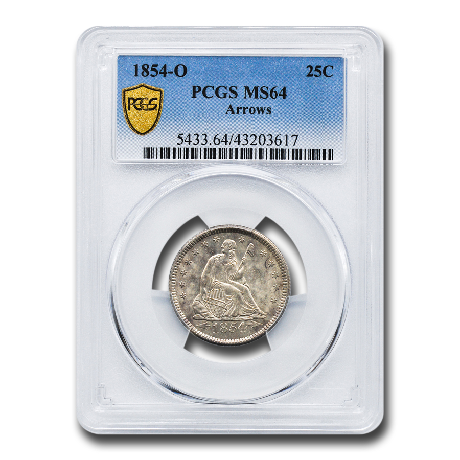 Buy 1854-O Liberty Seated Quarter MS-64 PCGS (Arrows)