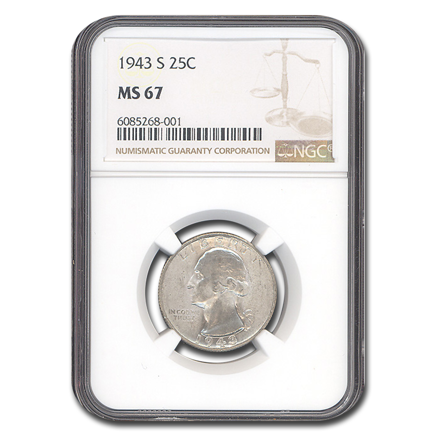 Buy 1943-S Washington Quarter MS-67 NGC