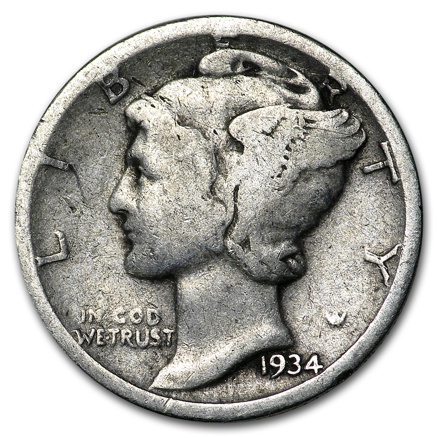 Buy 1934-D Mercury Dime Good/VF