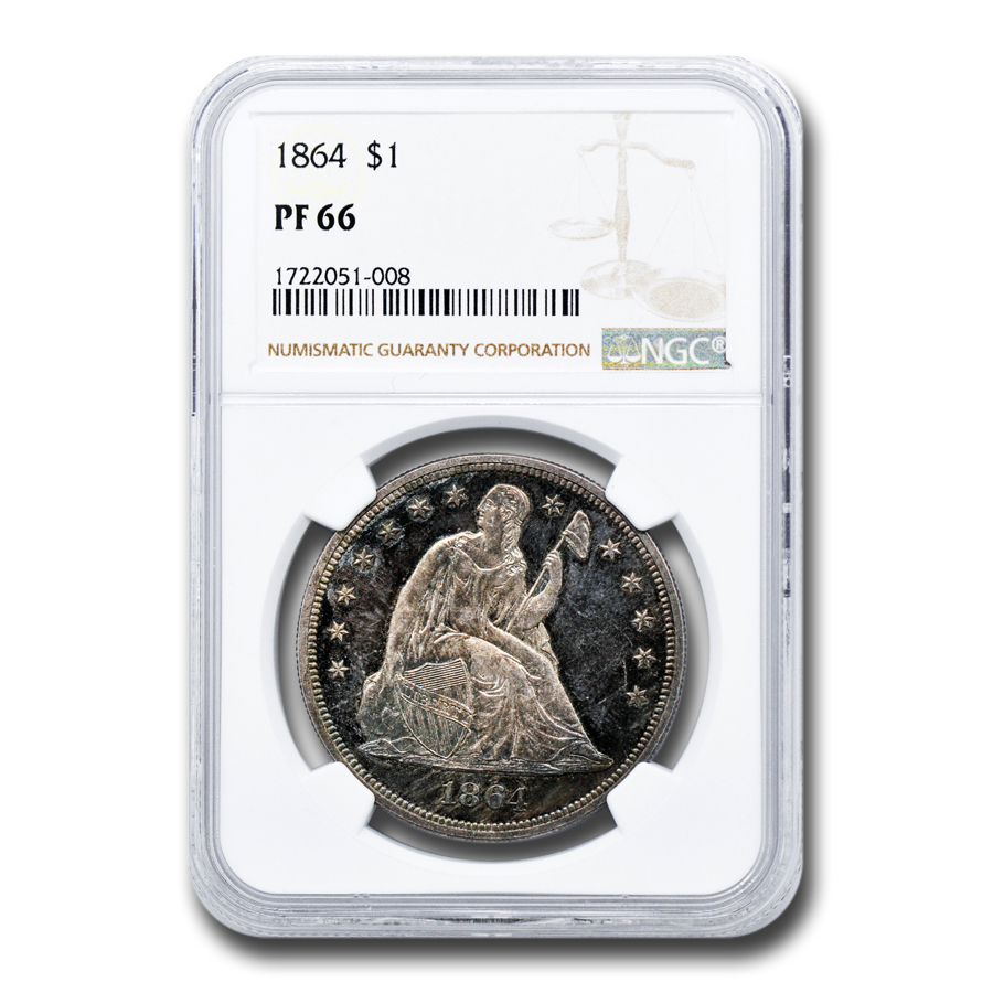 Buy 1864 Liberty Seated Dollar PF-66 NGC - Click Image to Close