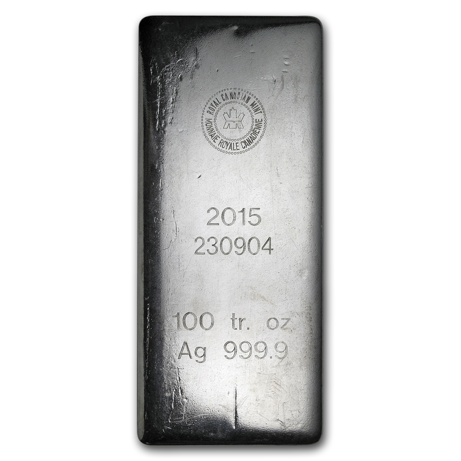 Buy 100 oz Silver Bar - Royal Canadian Mint (2015/.9999 Fine)