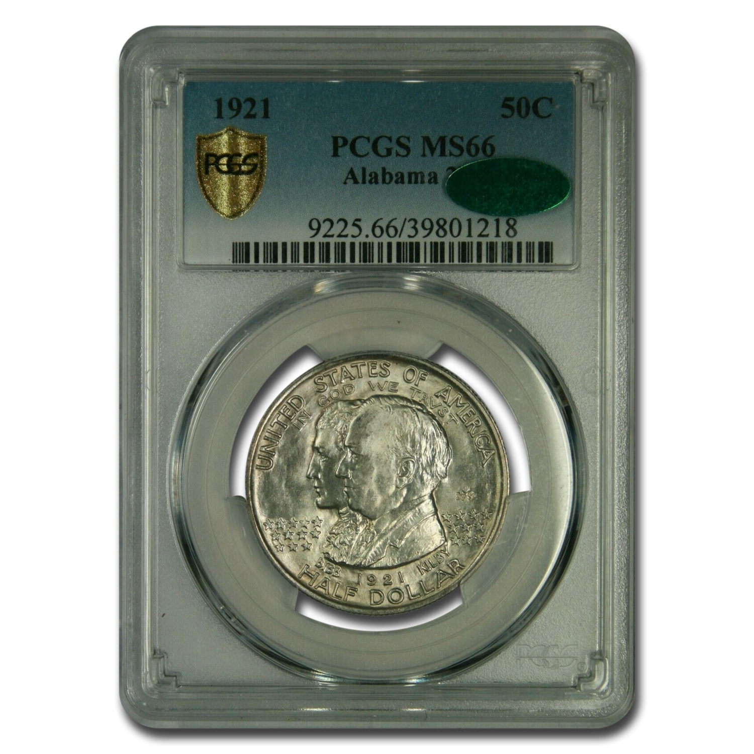 Buy 1921 2x2 Alabama Centennial Half Dollar MS-66 PCGS CAC