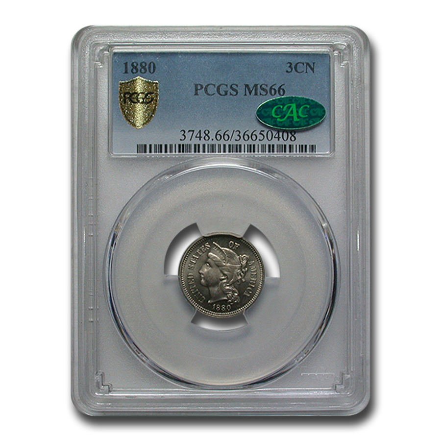 Buy 1880 Three Cent Nickel MS-66 PCGS CAC