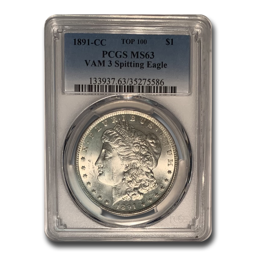 Buy 1891-CC Morgan Dollar MS-63 PCGS (VAM 3 Spitting Eagle)