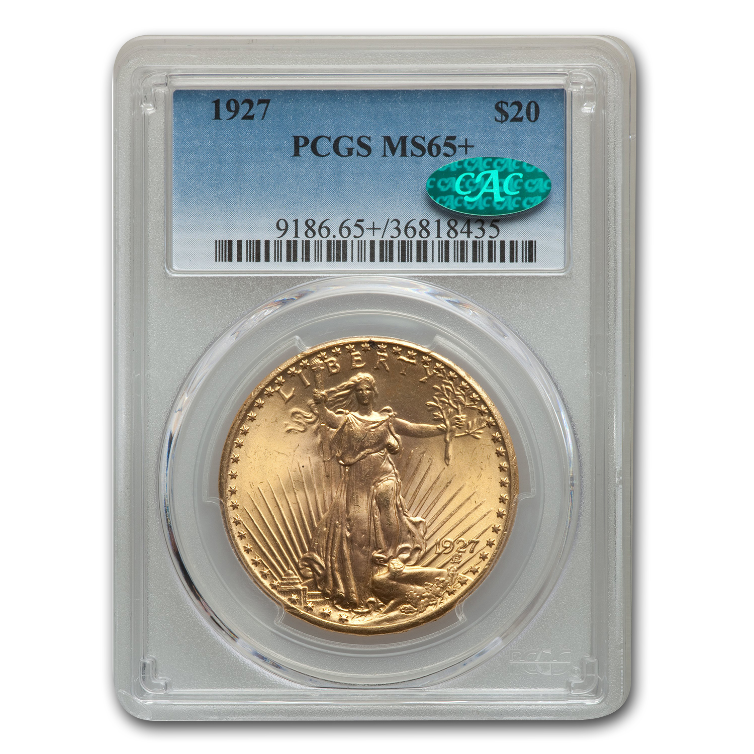 Buy 1927 $20 Saint-Gaudens Gold Double Eagle MS-65+ PCGS CAC