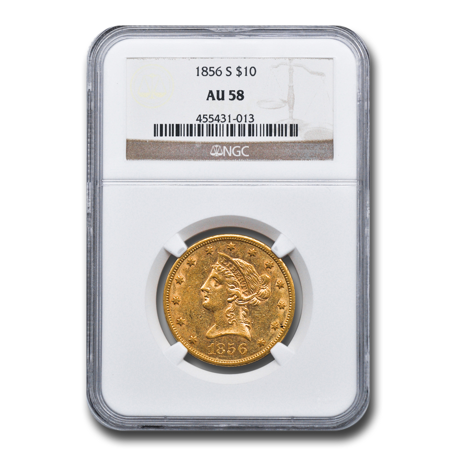 Buy 1856-S $10 Liberty Gold Eagle AU-58 NGC - Click Image to Close