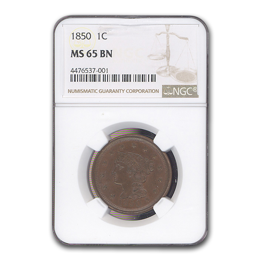 Buy 1850 Large Cent MS-65 NGC (Brown)