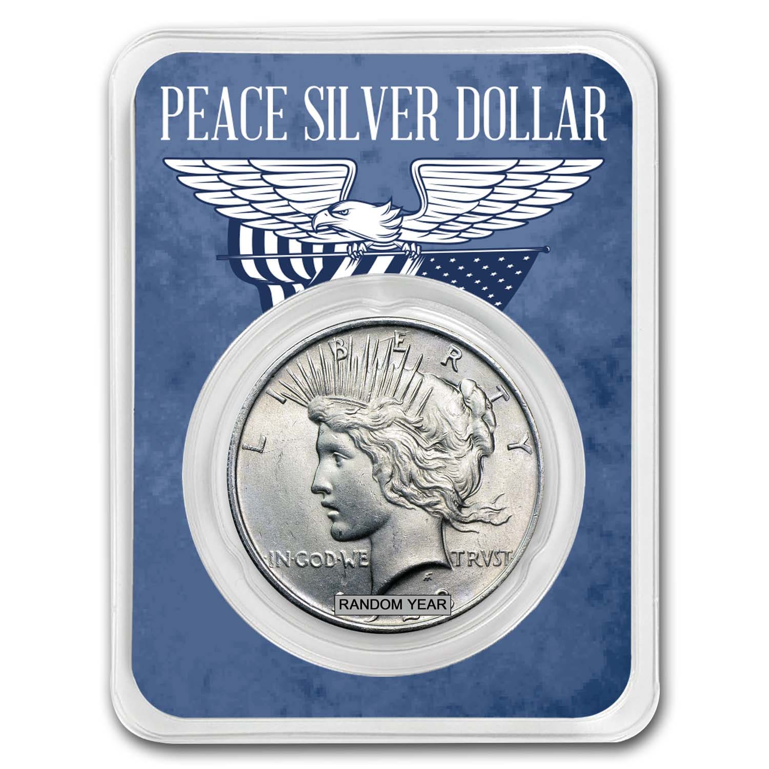 Buy 1922-1935 Peace Silver Dollar Eagle Wings Card BU (Random Year)