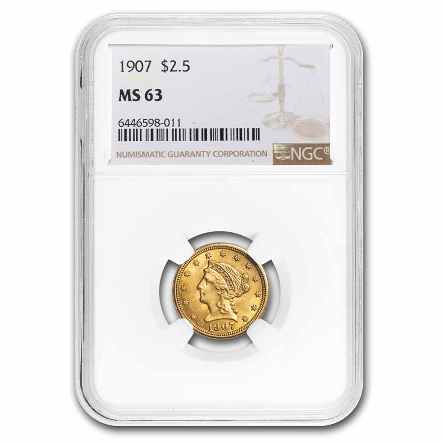 Buy 1907 $2.50 Liberty Gold Quarter Eagle MS-63 NGC