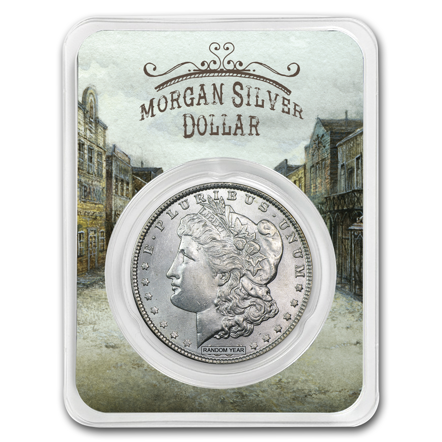 Buy 1878-1904 Morgan Silver Dollar Old Town Card BU (Random Year)