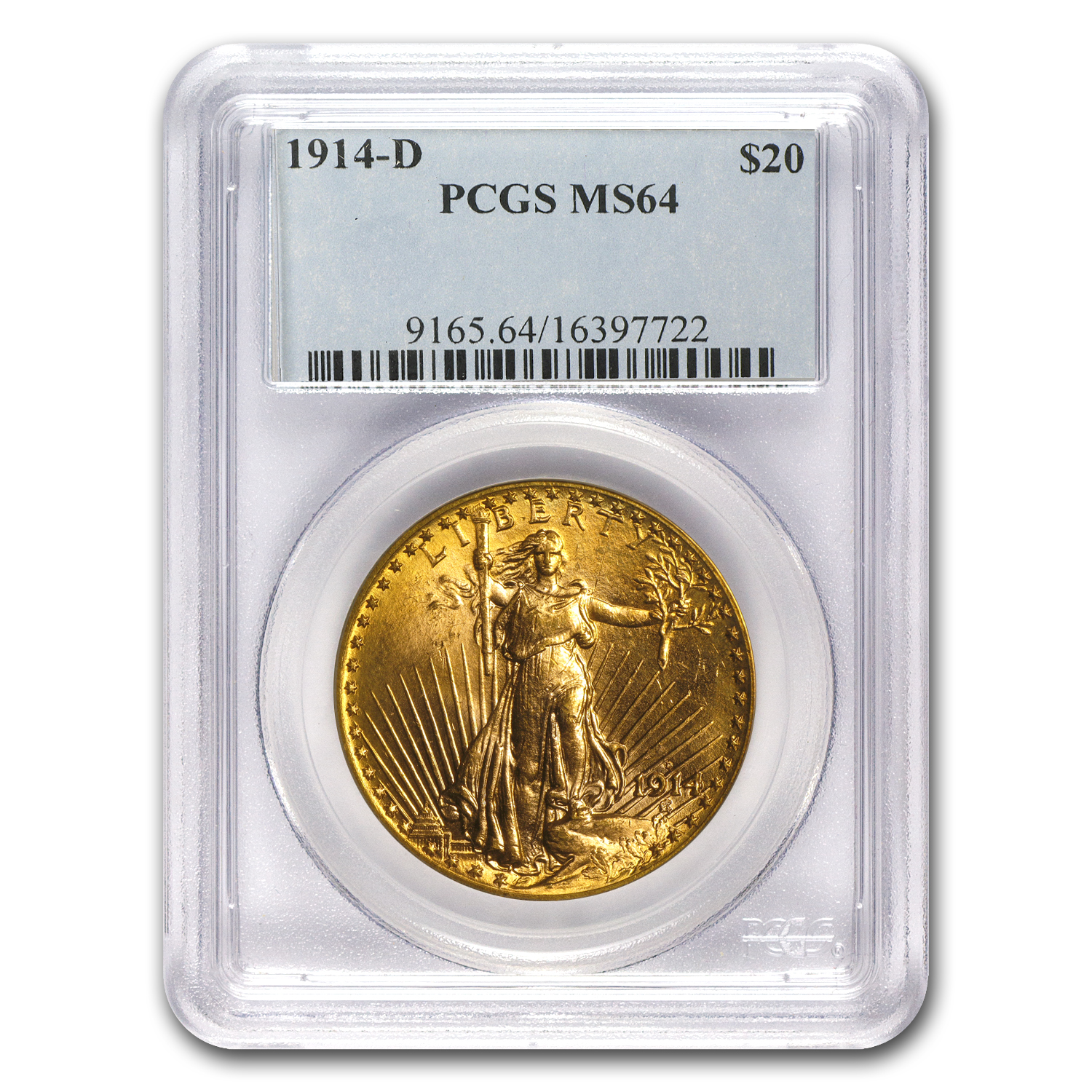 Buy MS-64 PCGS 1914-D $20 Saint-Gaudens Gold Double Eagle