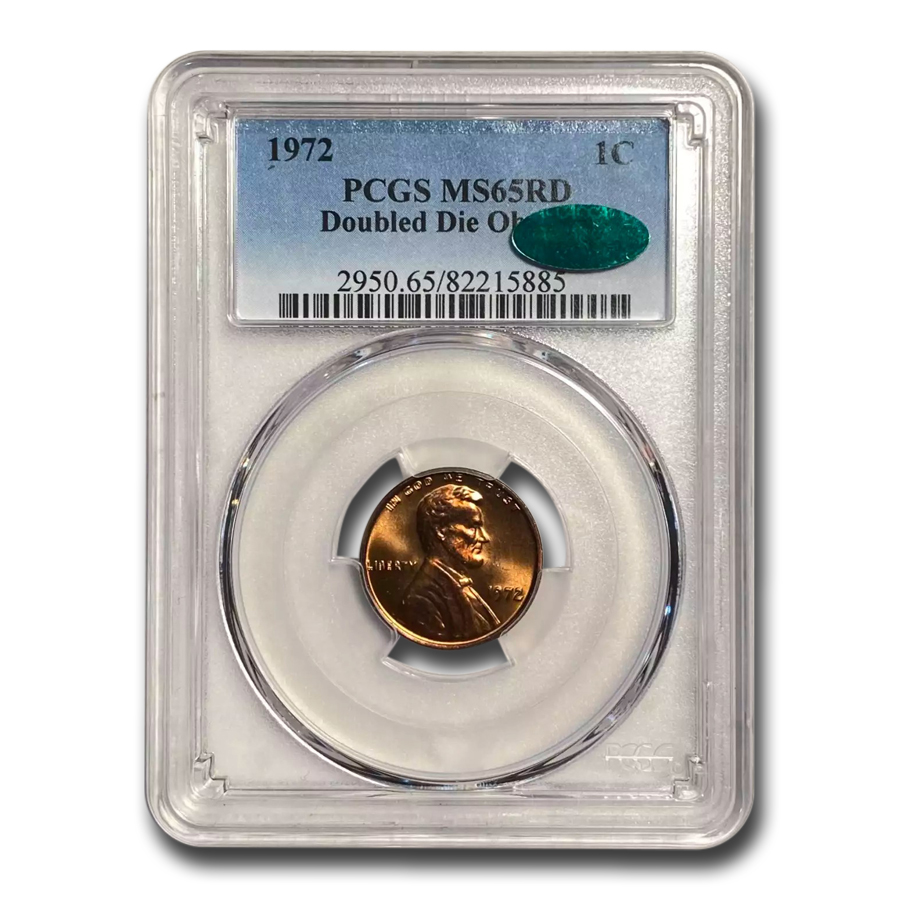 Buy 1972 Lincoln Cent Doubled Die Obverse MS-65 PCGS CAC (Red)