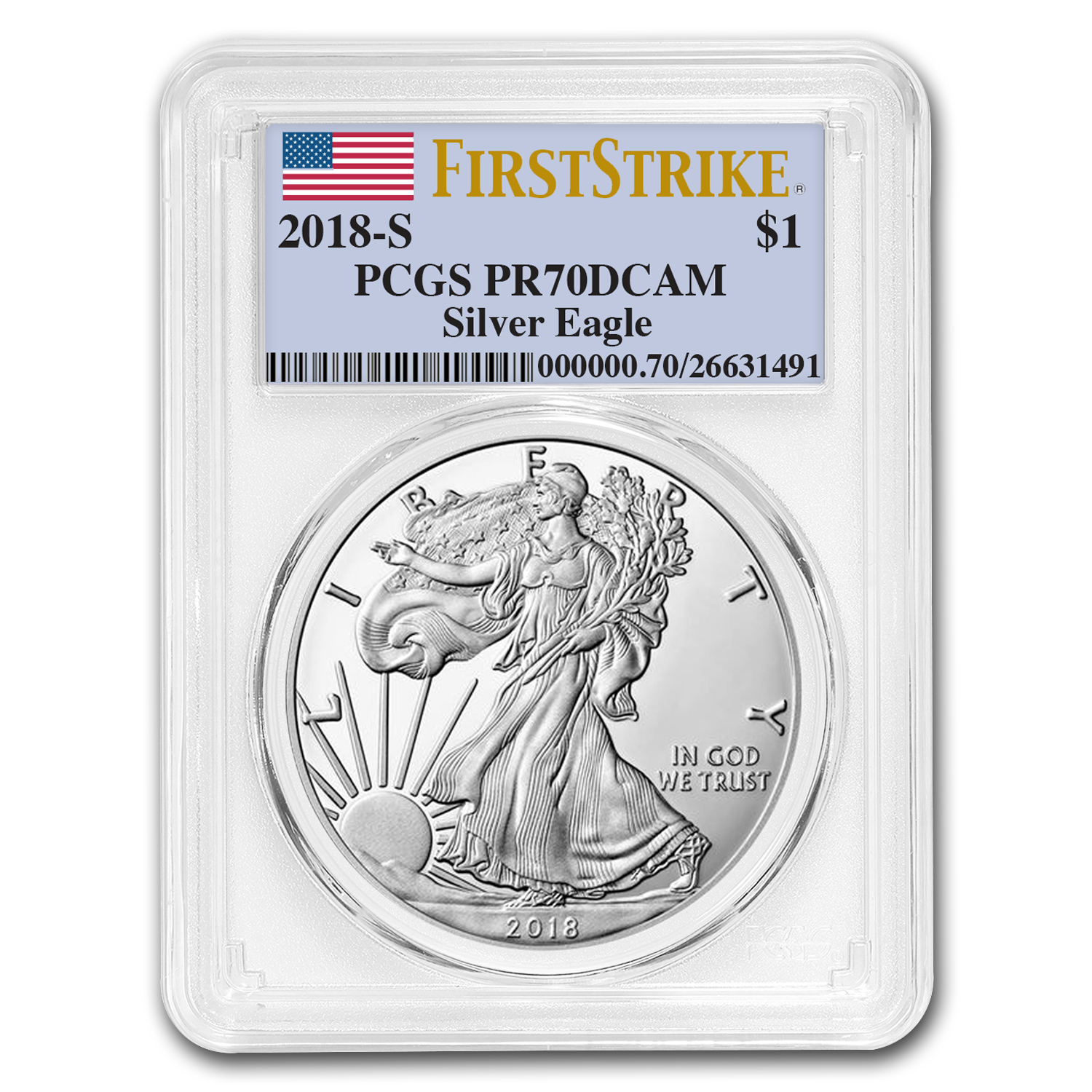 Buy 2018-S 1 oz Pf American Ag Eagle PR-70 PCGS FS