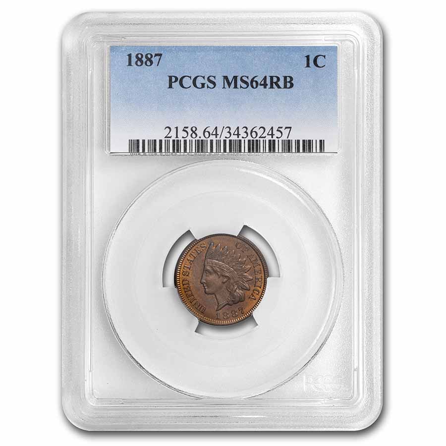 Buy 1887 Indian Head Cent MS-64 PCGS (Red/Brown)