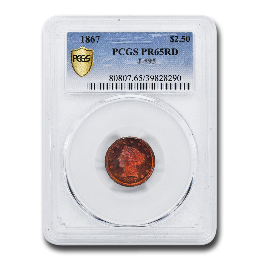 Buy 1867 $2.50 Liberty Quarter Eagle PR-65 PCGS Red