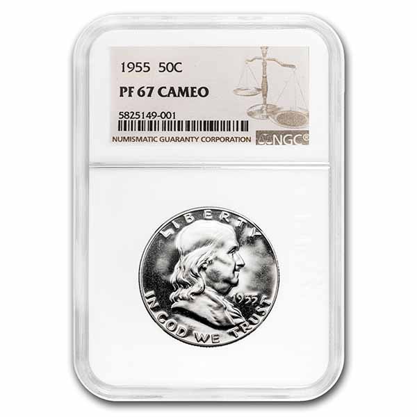 Buy 1955 Franklin Half Dollar PF-67 Cameo NGC