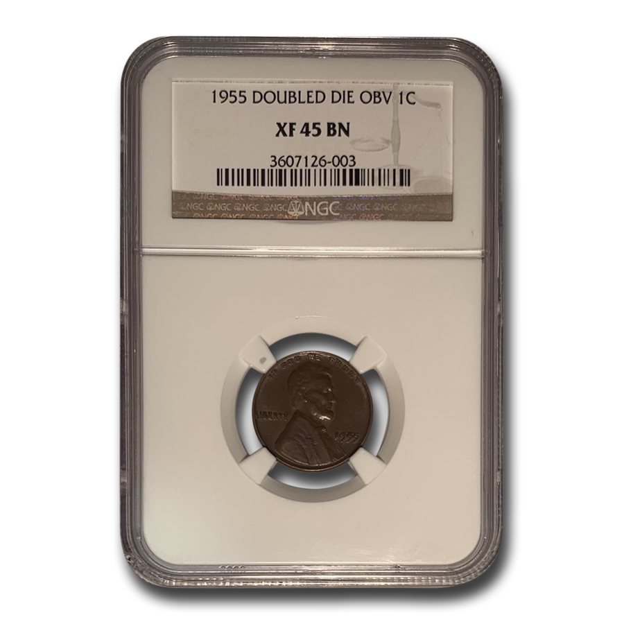 Buy 1955 Lincoln Cent Doubled Die Obverse XF-45 NGC (Brown)