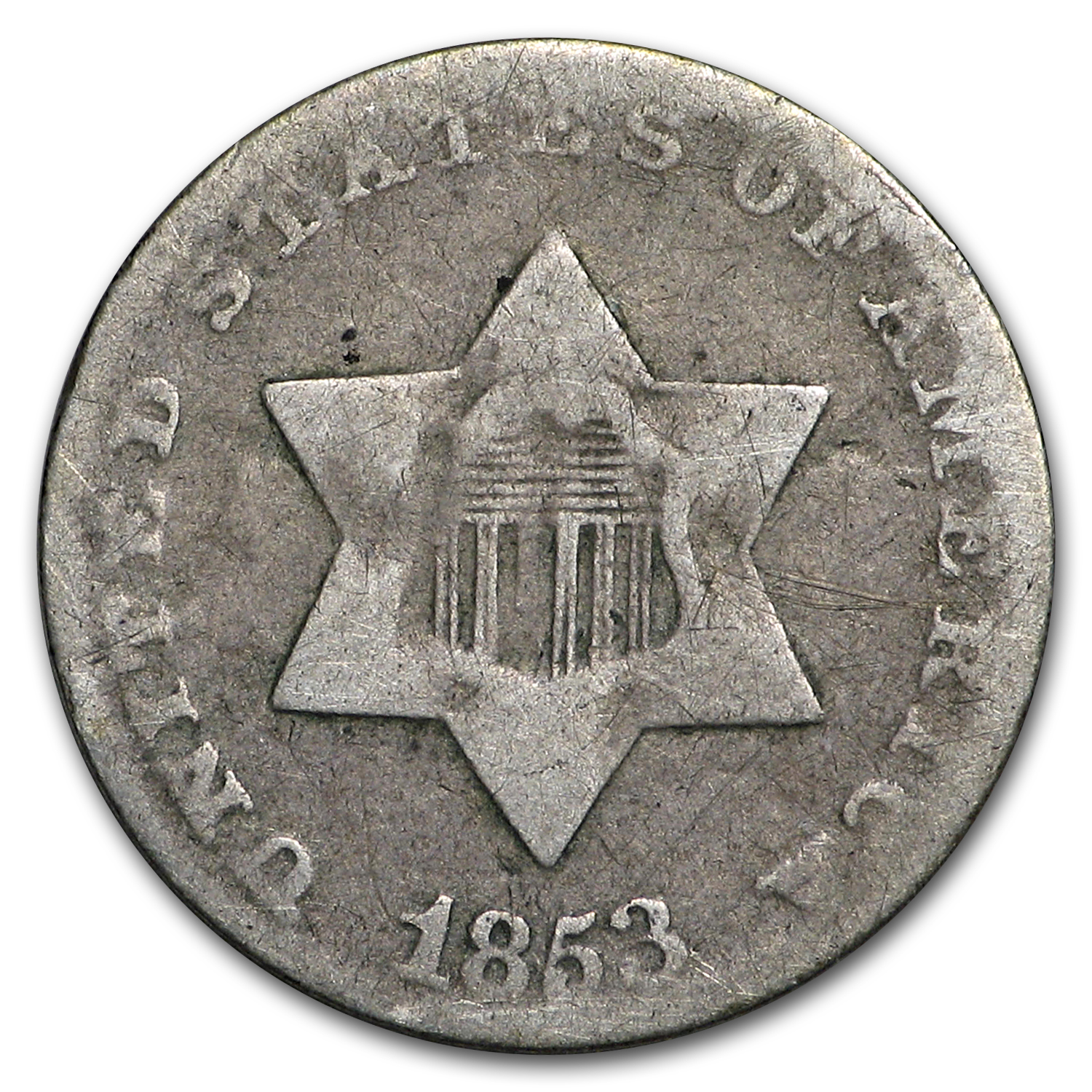Buy 1853 Three Cent Silver VG