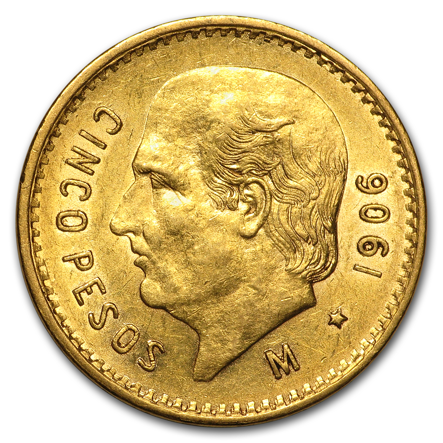 Buy 1906 Mexico Gold 5 Pesos BU