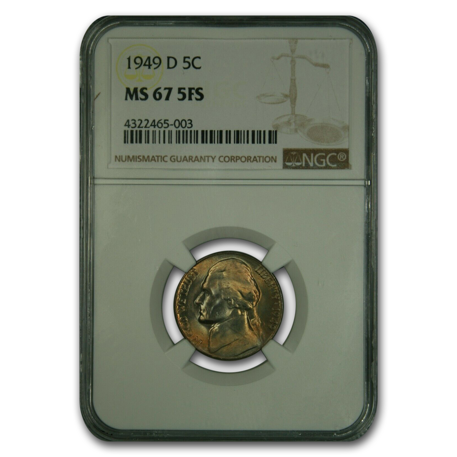 Buy 1949-D Jefferson Nickel MS-67 NGC (Full Steps)