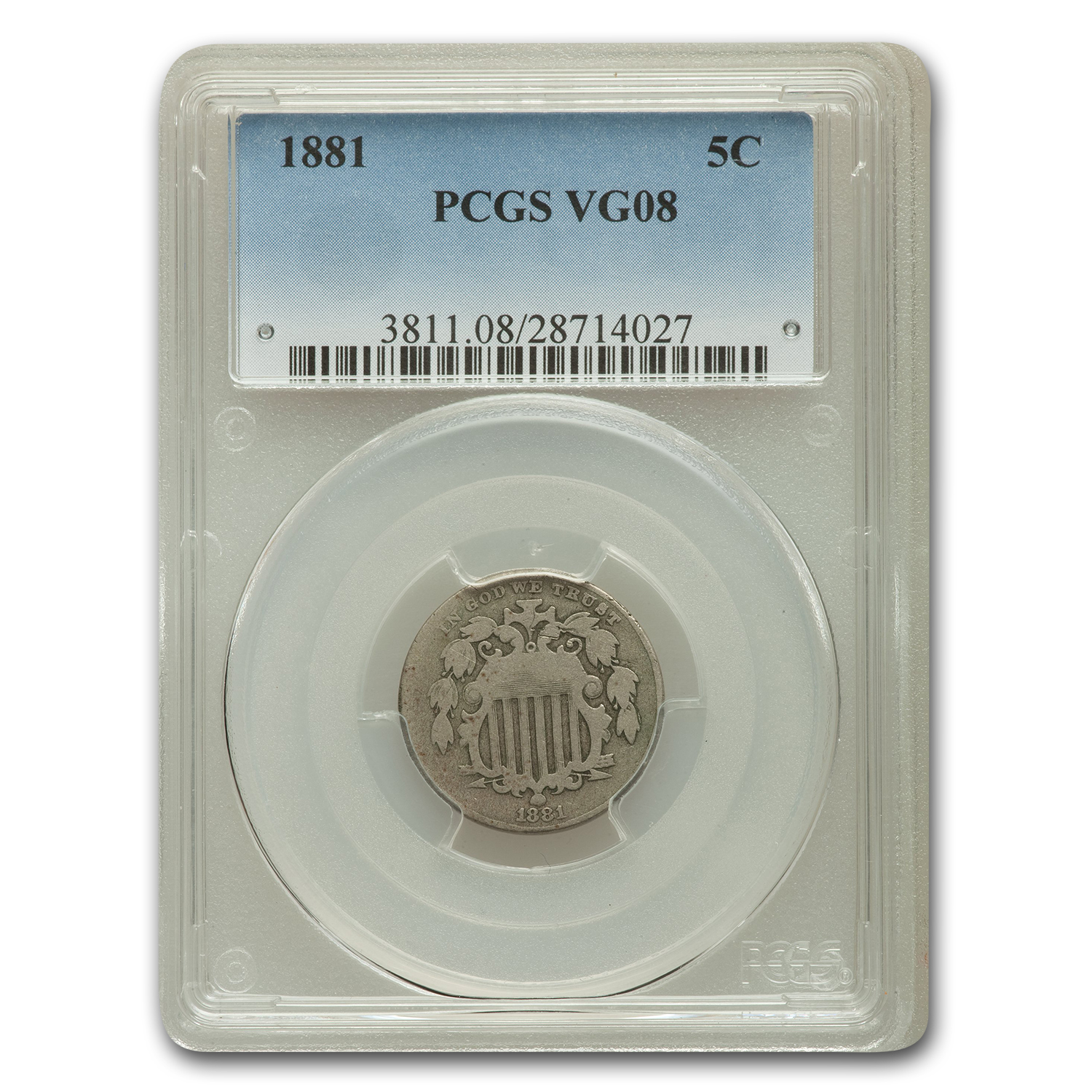 Buy 1881 Shield Nickel VG-8 PCGS